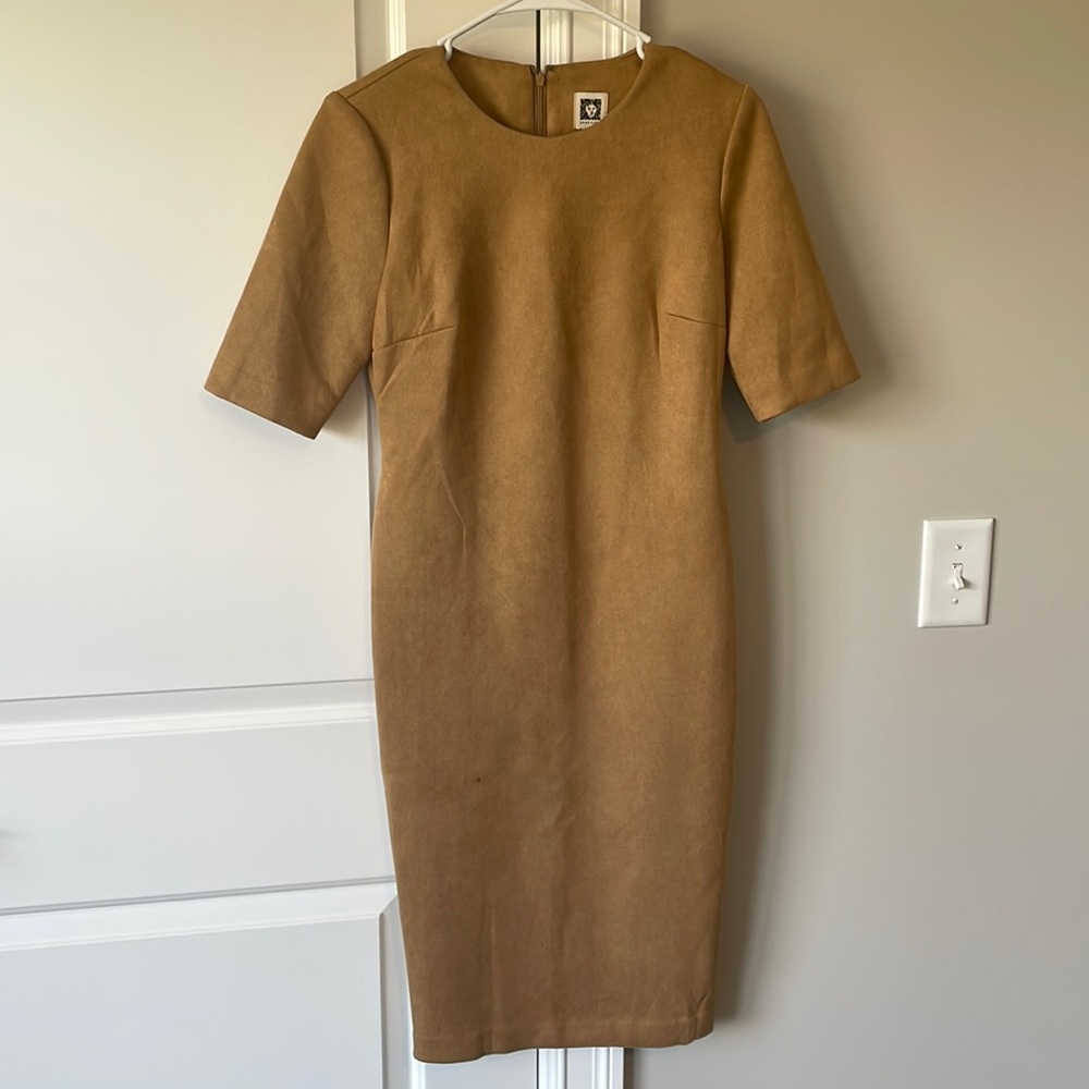 Camel colored suede dress